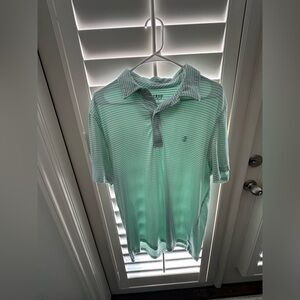 Men’s IZOD Green and White Stripped Golf Polo